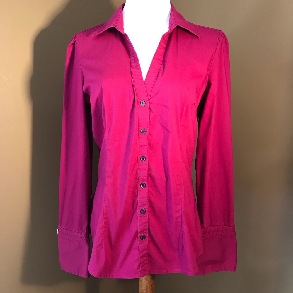 Express dark fuchsia oxford shirt, size medium